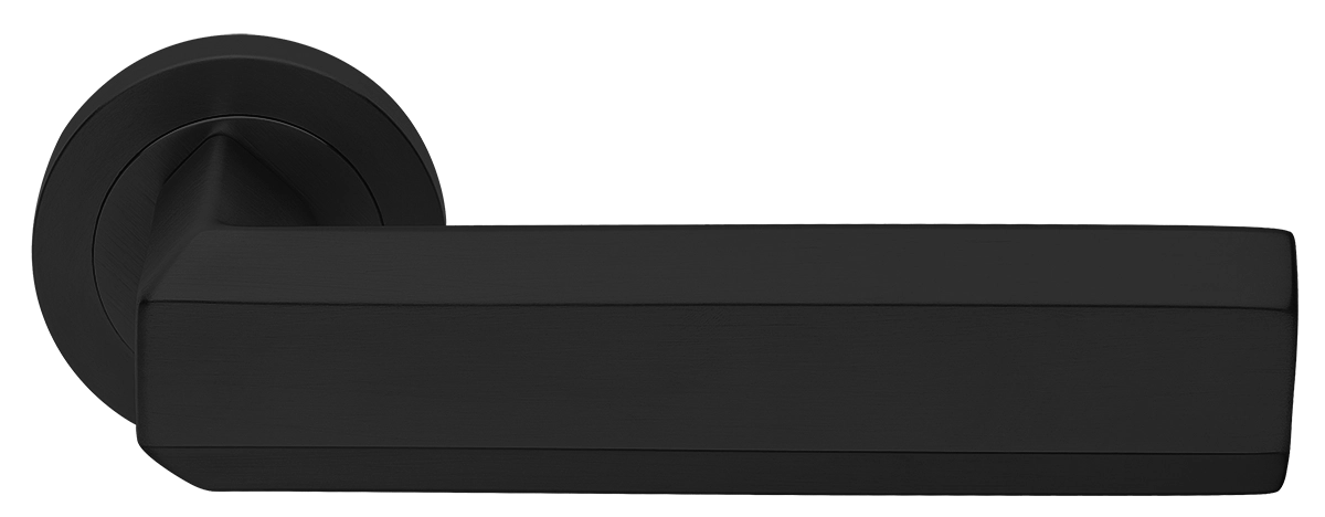 Ручка дверная HARMONY R2 NERO раздельная на круглой розетке, цвет - черный фото купить Ульяновск