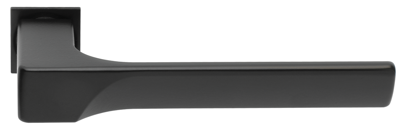 Ручка дверная FIORD-SM NERO-ST, с невидимой квадратной розеткой, цвет - черный soft-touch фото купить Ульяновск