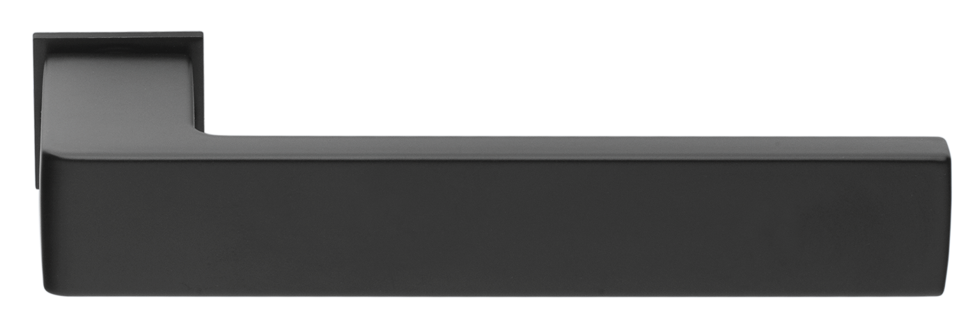 Ручка дверная HORIZONT-SM NERO-ST с невидимой квадратной розеткой, цвет - черный soft-touch фото купить Ульяновск