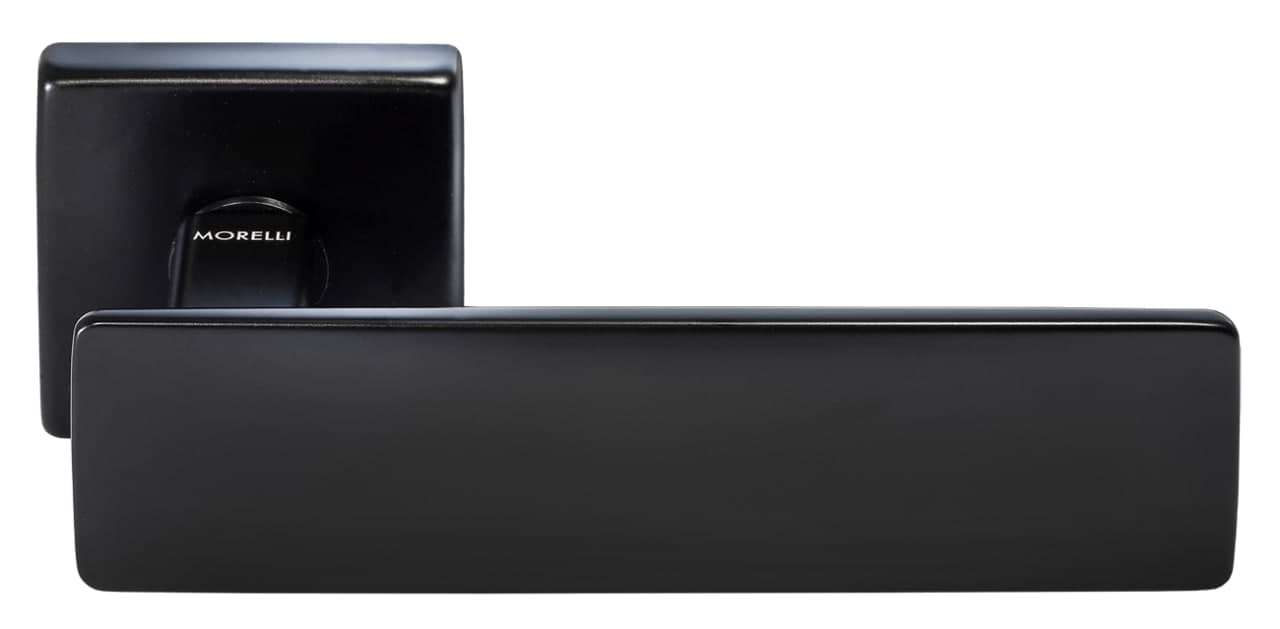 Ручка дверная SPACE S5 NERO-ST на квадратной розетке, цвет - черный soft-touch фото купить Ульяновск