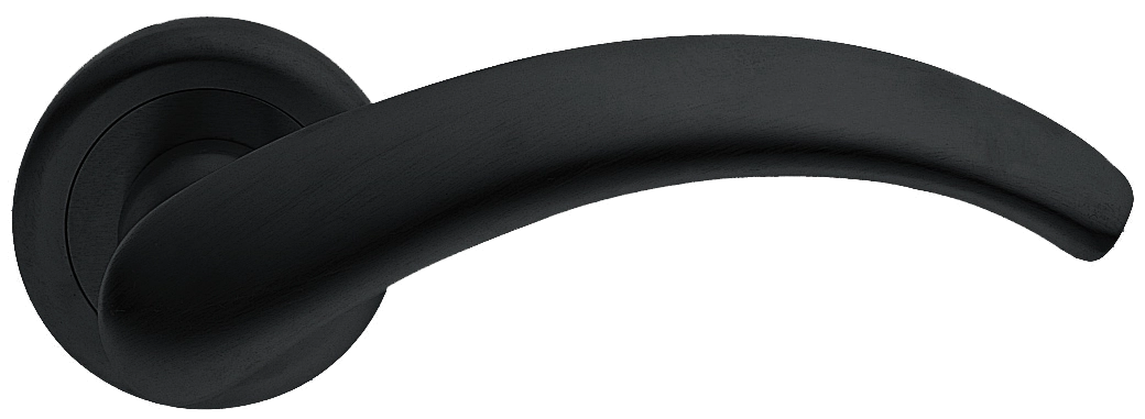 Ручка дверная ARCH R4 NERO раздельная на круглой розетке, цвет - черный фото купить Ульяновск