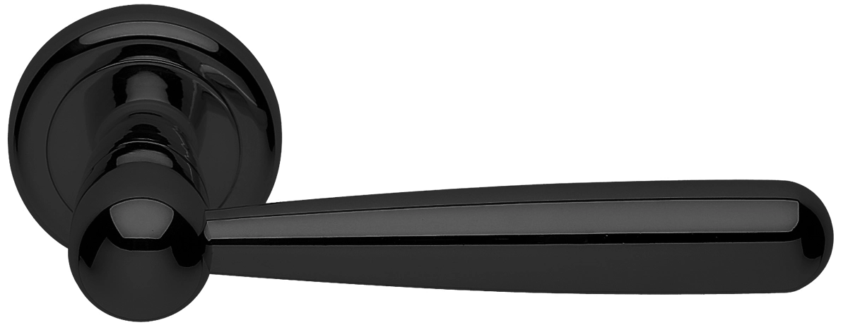 Ручка дверная PINOKKIO R4 NERO раздельная на круглой розетке, цвет - черный фото купить Ульяновск