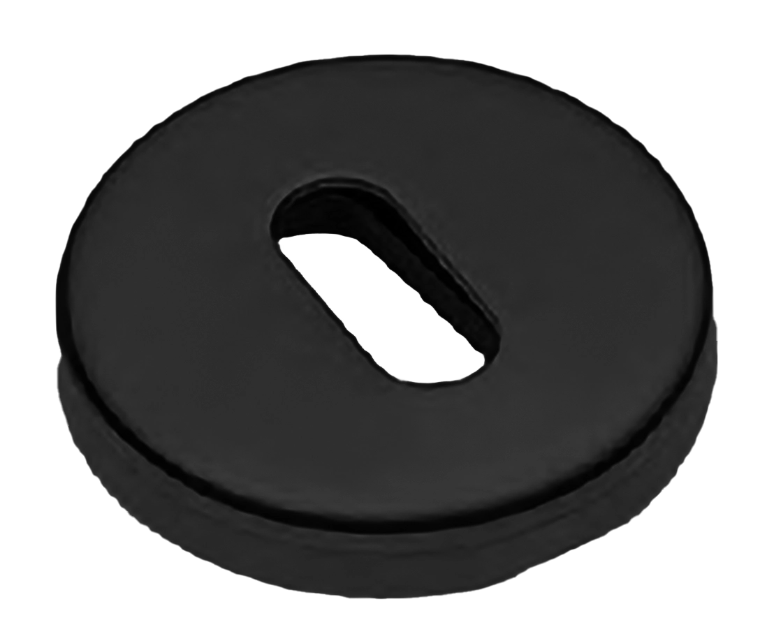 Накладка на ключевой цилиндр LUX-FK-R3-E NERO на круглой розетке под ключ буратино, цвет - черный фото купить Ульяновск