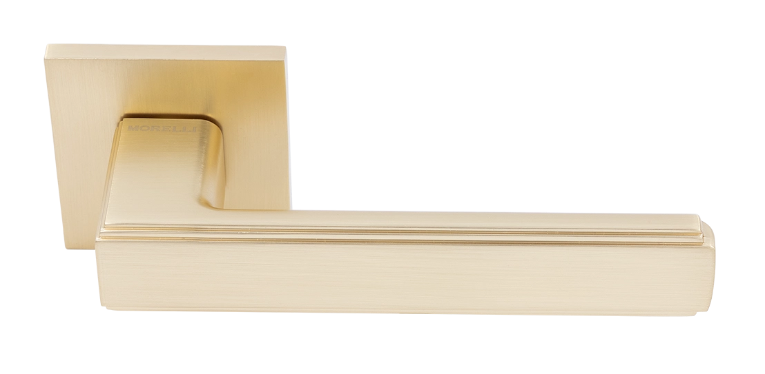 Ручка дверная MH-64-S6 MSG STEPS на квадратной розетке 6 мм, цвет матовое сатинированное золото фото купить Ульяновск