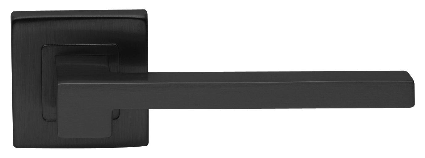 Ручка дверная STONE S3 NERO раздельная на квадратной розетке, цвет черный, латунь фото купить в Ульяновске