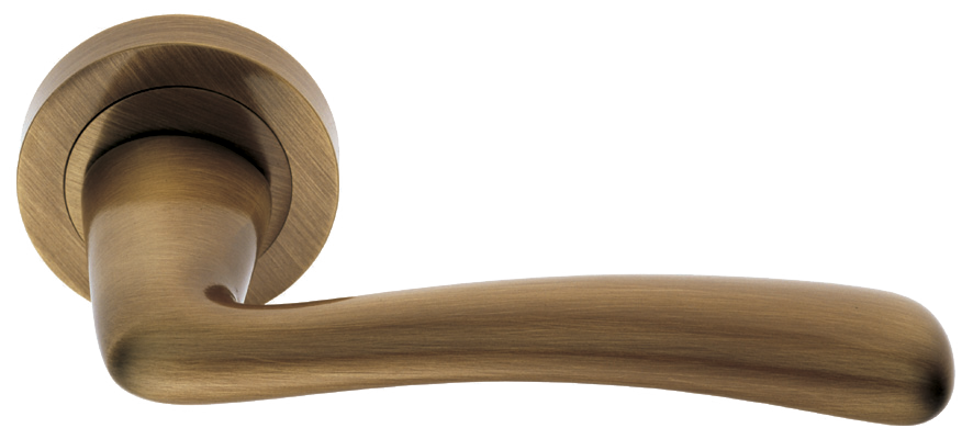 Ручка дверная COCKATOO R2 BGO раздельная на круглой розетке, цвет матовая бронза, латунь фото купить в Ульяновске