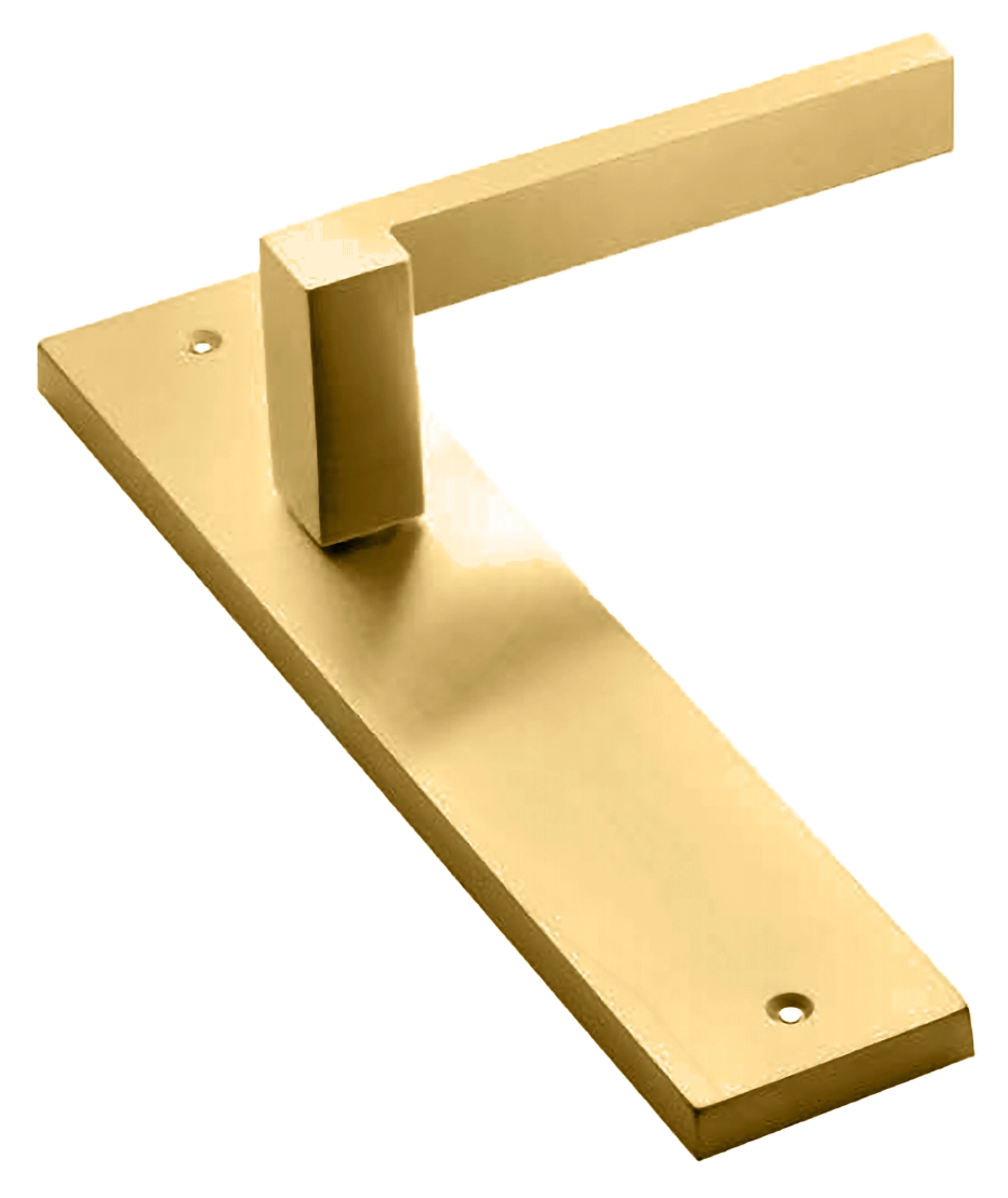 Ручка дверная на планке STONE PL OSA, цвет матовое золото, латунь фото купить в Ульяновске