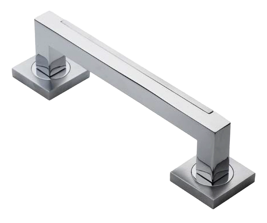 Ручка-скоба дверная ISLAND PH CRO на квадратной розетке на квадратной розетке, цвет хром, латунь фото купить в Ульяновске