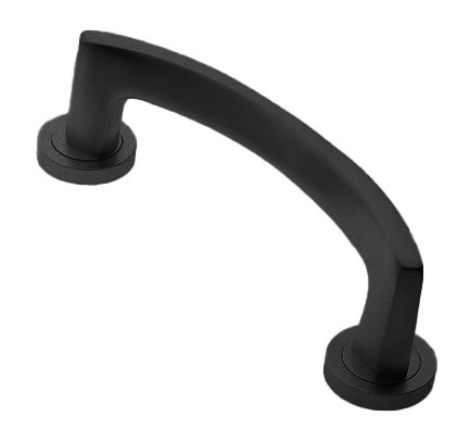 Ручка-скоба дверная WIND PH NERO на круглой розетке, цвет черный, латунь фото morelli Ульяновск