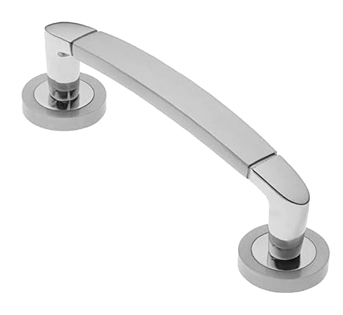 Ручка-скоба дверная SAIL PH CSA/CRO на круглой розетке, цвет матовый хром/хром, латунь фото купить в Ульяновске