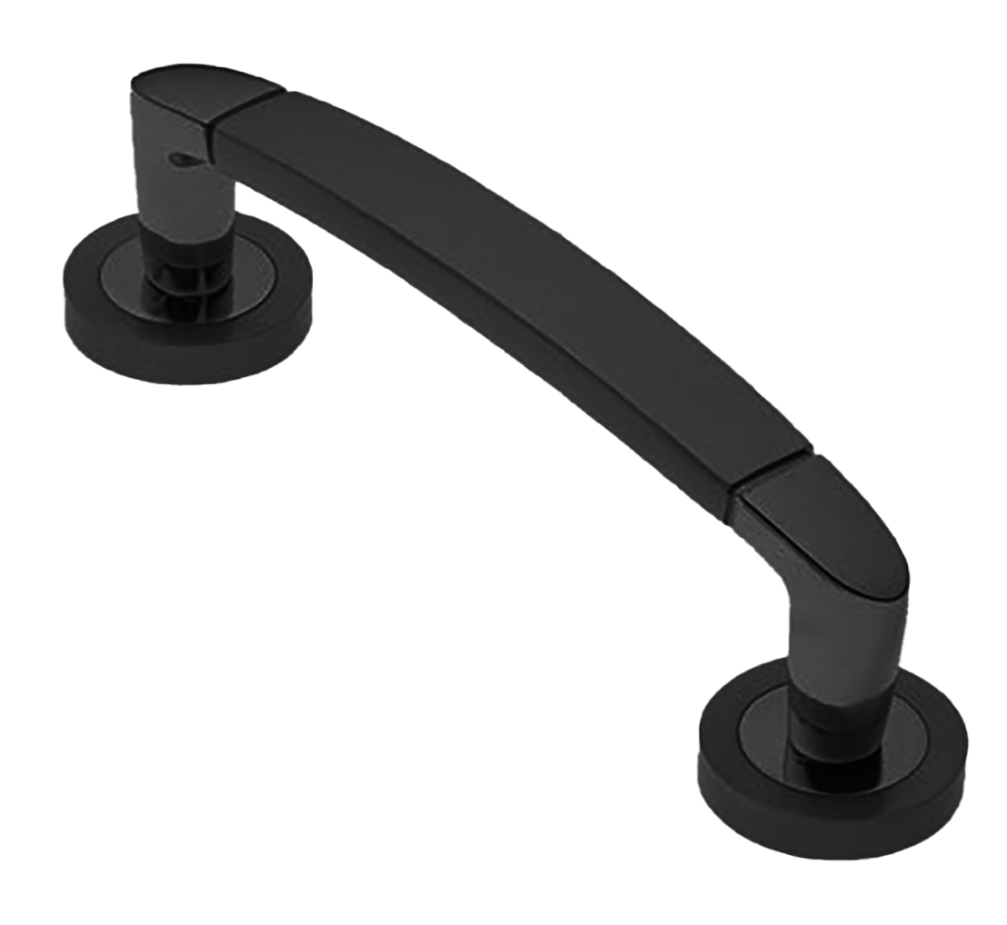 Ручка-скоба дверная SAIL PH NERO на круглой розетке, цвет черный, латунь фото купить в Ульяновске