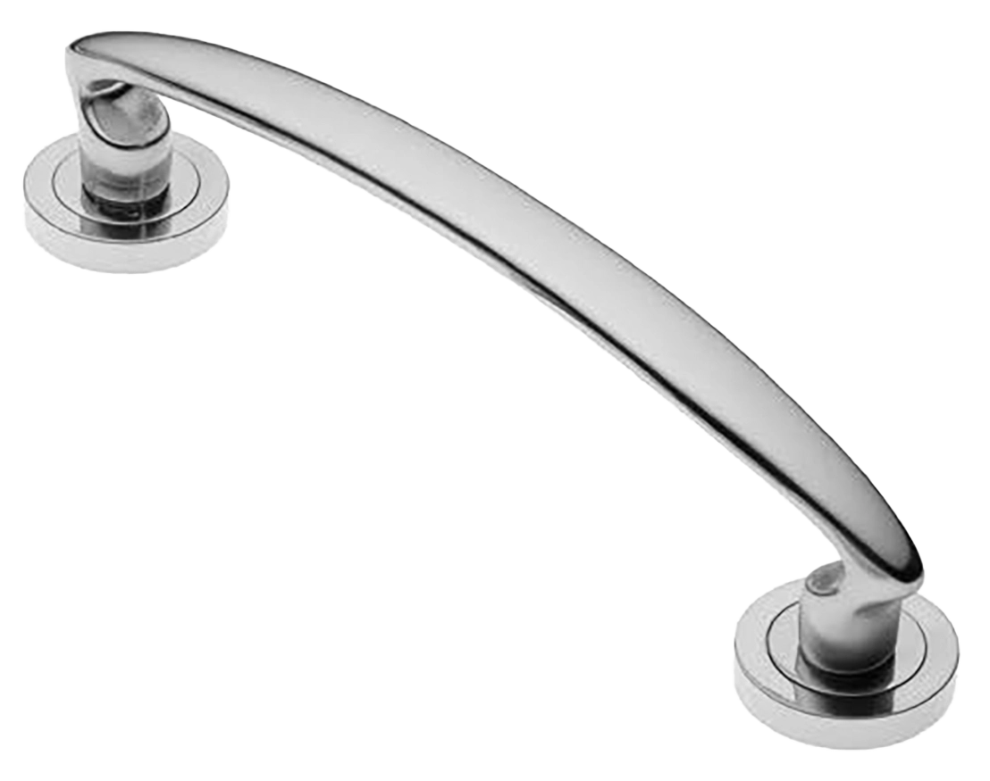 Ручка-скоба дверная FLAMINGO PH CRO на круглой розетке, цвет хром, латунь фото купить в Ульяновске