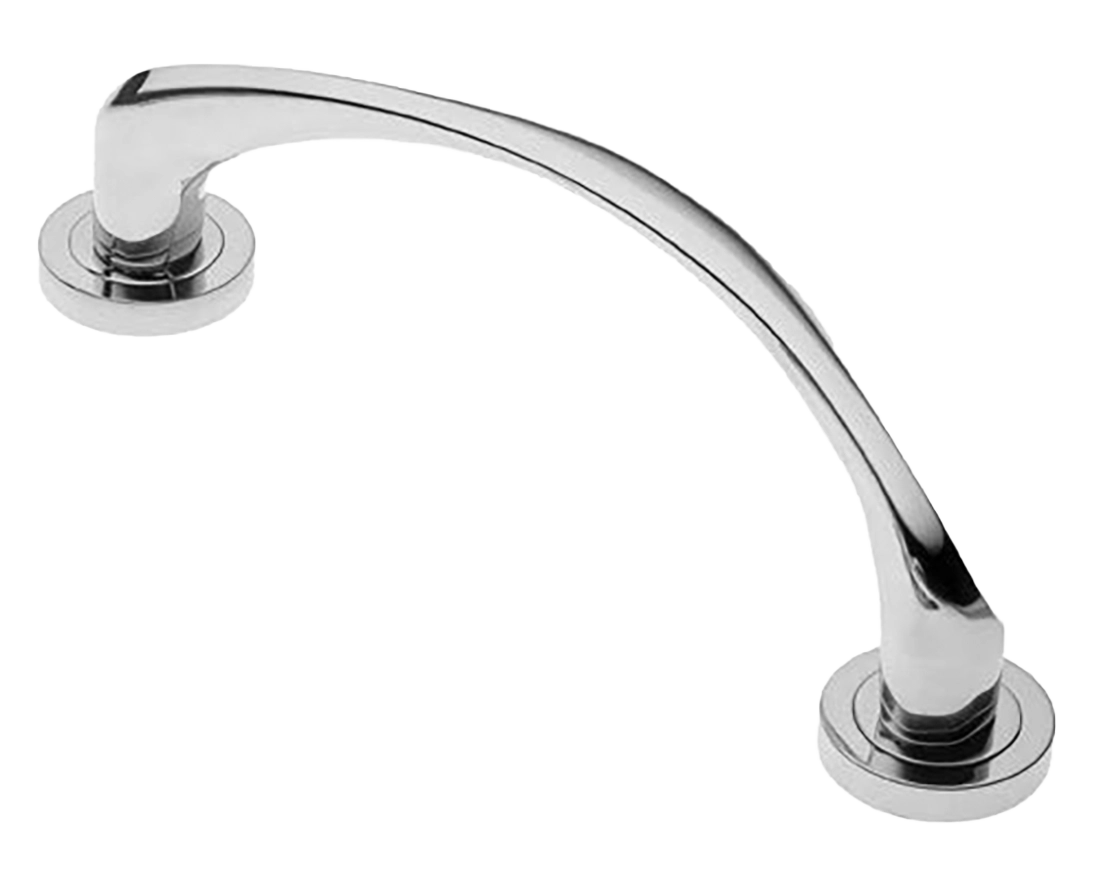 Ручка-скоба дверная COBRA PH CRO на круглой розетке, цвет хром, латунь фото купить в Ульяновске