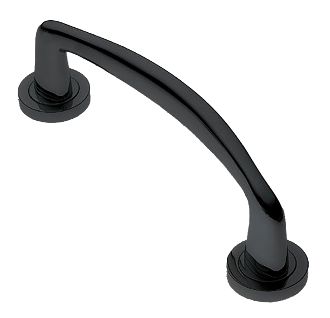 Ручка-скоба дверная COCKATOO PH NERO на круглой розетке, цвет черный, латунь фото купить в Ульяновске