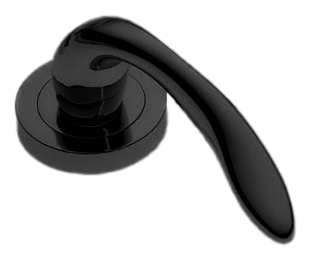 Ручка оконная LEON W1 NERO на прямоугольной розетке, цвет черный, латунь фото купить в Ульяновске