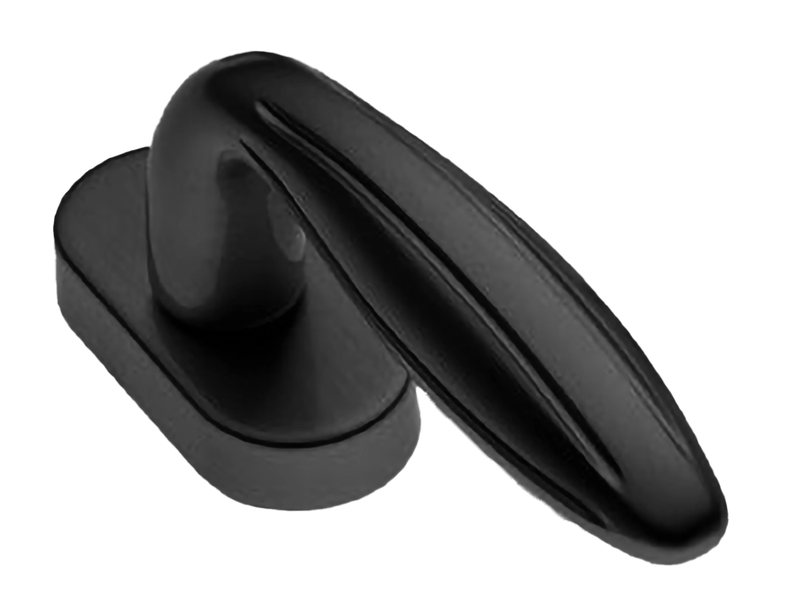 Ручка оконная BUD W1 NERO на прямоугольной розетке, цвет черный, латунь фото купить в Ульяновске