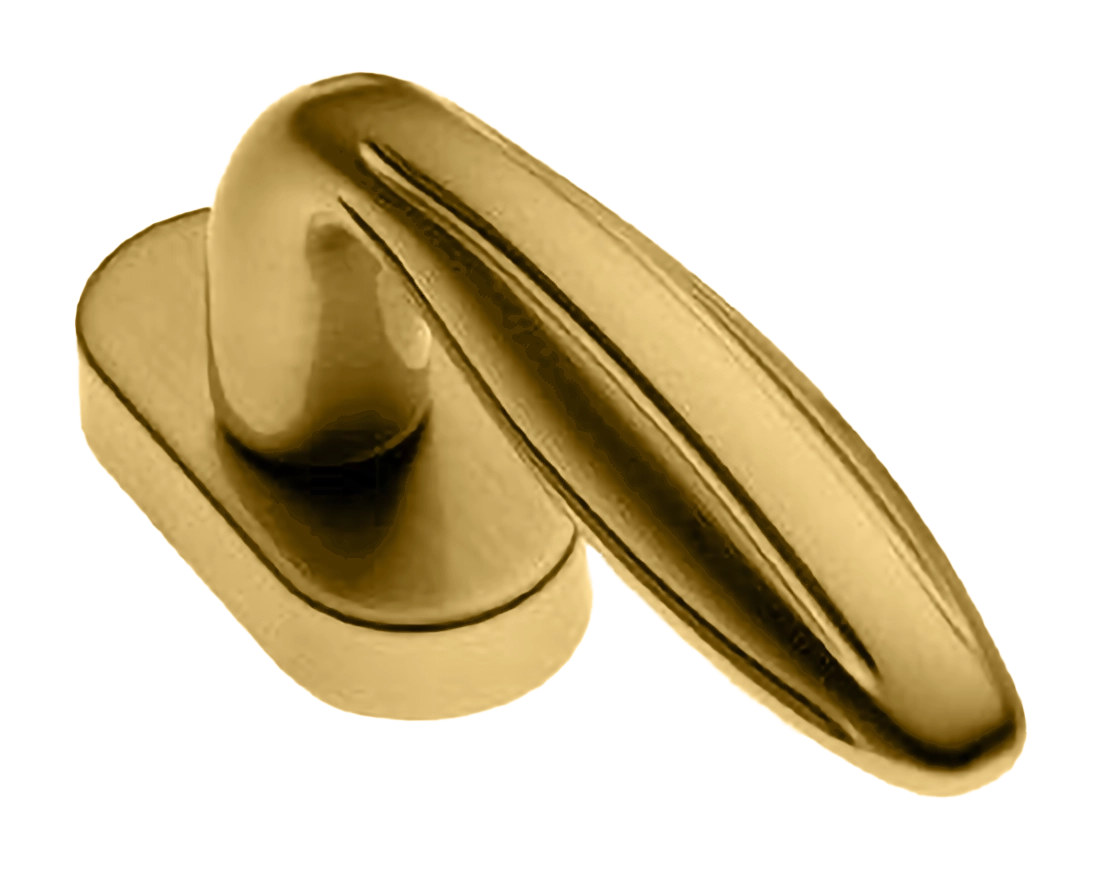 Ручка оконная BUD W1 OSA на прямоугольной розетке, цвет матовое золото, латунь фото купить в Ульяновске