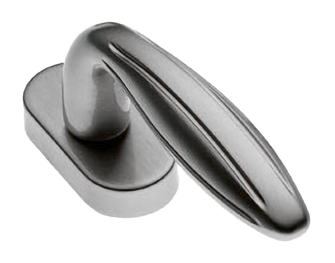 Ручка оконная BUD W1 CSA на прямоугольной розетке, цвет матовый хром, латунь фото купить в Ульяновске