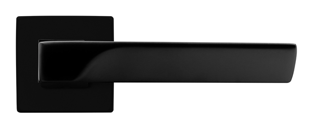 Ручка дверная FIORD S5 NERO-ST на квадратной розетке цвет черный soft-touch, ЦАМ фото купить в Ульяновске