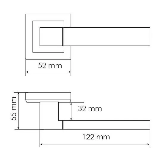 Комплект дверных ручек MH-28 BL-S + сантехническая завертка MH-WC-S BL + защёлка бесшумная 1895P BL + петли врезные универсальные MSN 100X70X2.5-4BB BL (2шт), цвет черный фото купить в Ульяновске