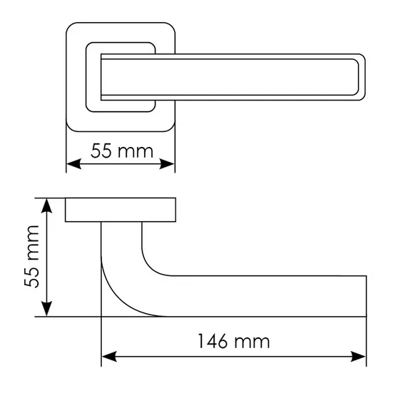 Комплект дверных ручек MH-46 SC/W-S55 + завертка сантехническая MH-WC-S55 SC/CP, цвет хром фото купить в Ульяновске
