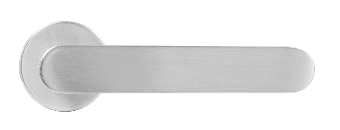 Ручка дверная LE BOAT R5 CSA раздельная на круглой розетке, цвет матовое матовый хром, латунь фото купить в Ульяновске