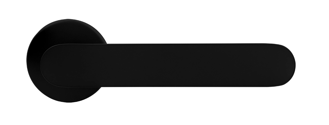 Ручка дверная LE BOAT R5 NERO-ST раздельная на круглой розетке, цвет черный soft-touch, латунь фото купить в Ульяновске