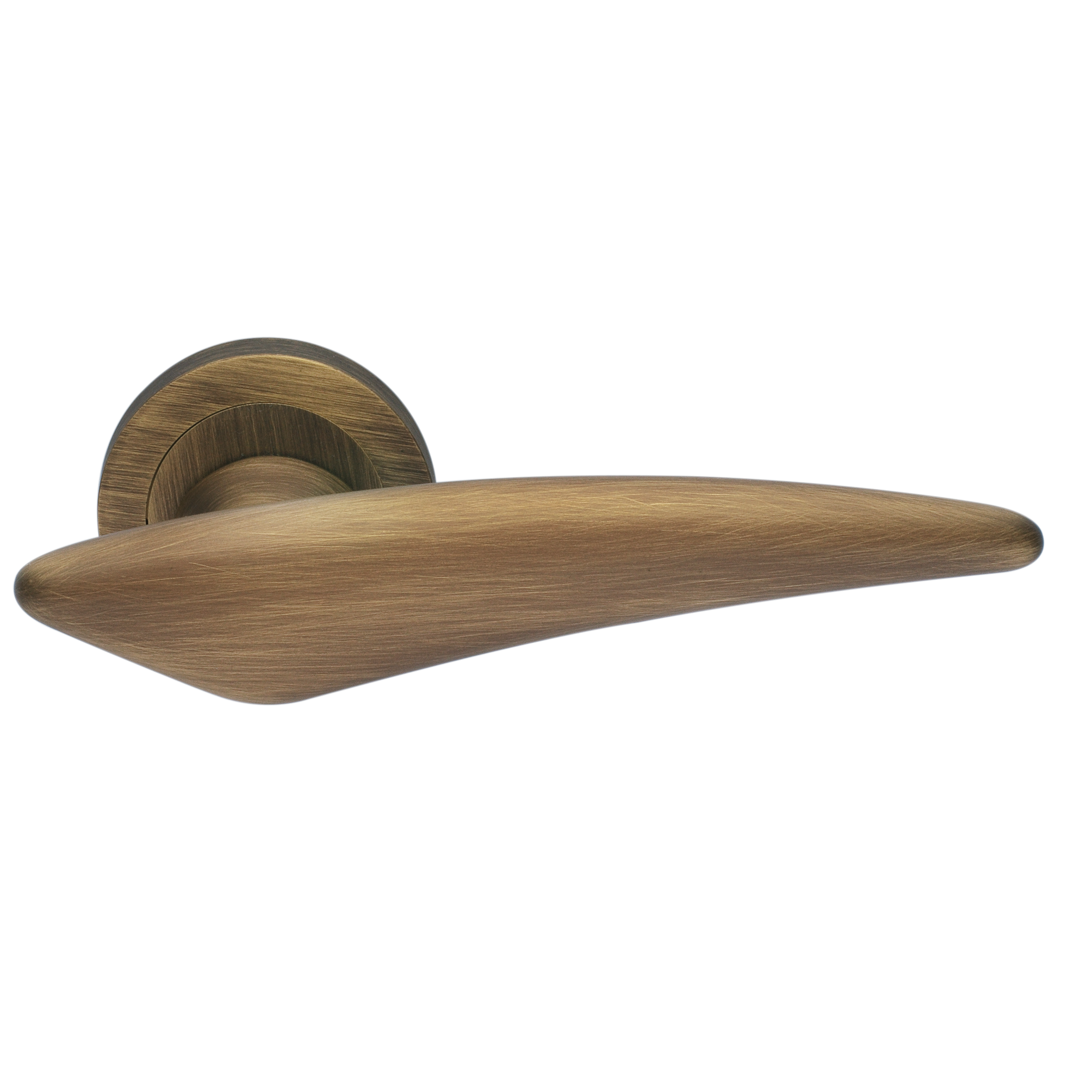 Ручка дверная BOLID R2 BGO раздельная на круглой розетке, цвет матовая бронза, латунь фото купить Ульяновск