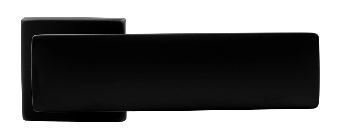 Ручка дверная SPACE S5 NERO-ST на квадратной розетке, цвет черный soft-touch, ЦАМ фото купить в Ульяновске