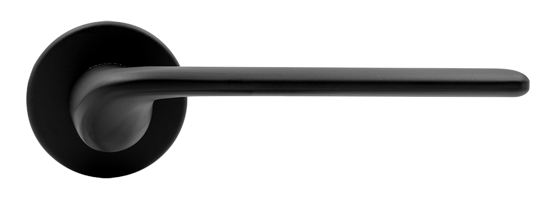 Ручка дверная TOMORROW R5 NERO-ST на круглой розетке, цвет черный soft-touch, ЦАМ фото купить в Ульяновске