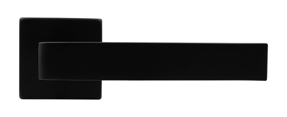 Ручка дверная HORIZONT S5 NERO-ST на квадратной розетке, цвет черный soft-touch, ЦАМ фото купить в Ульяновске