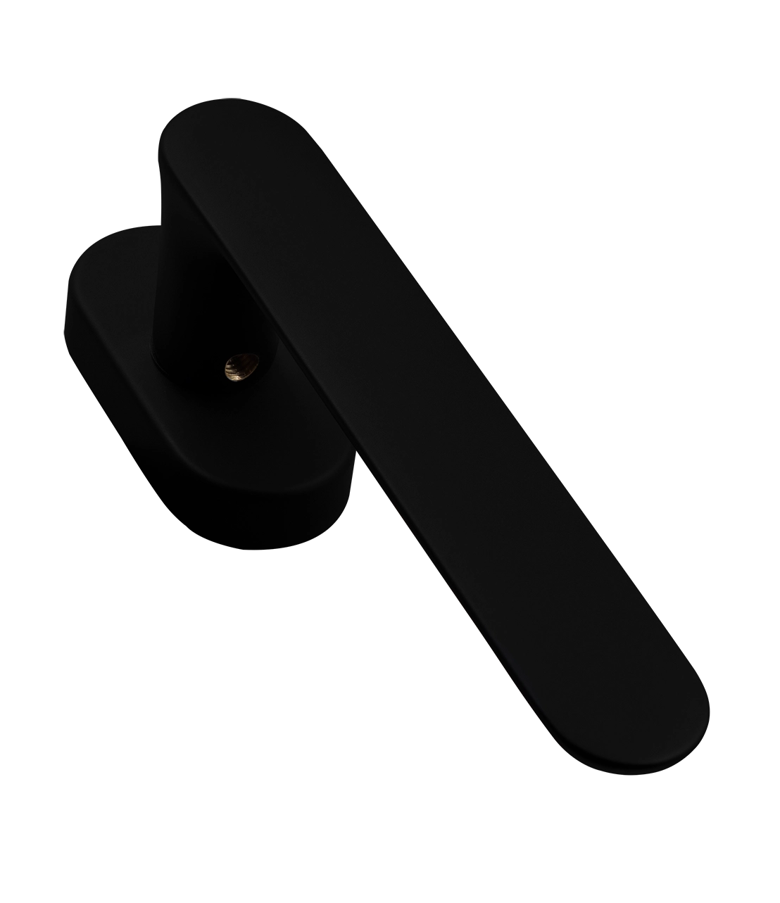Ручка оконная LE BOAT W1 NERO-ST на прямоугольной розетке, цвет черный soft-touch, латунь фото фурнитура Ульяновск