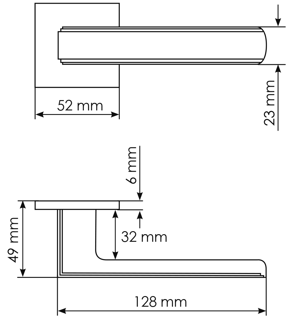 Ручка дверная MH-64-S6 MSG STEPS на квадратной розетке 6 мм, цвет матовое сатинированное золото фото фурнитура Ульяновск