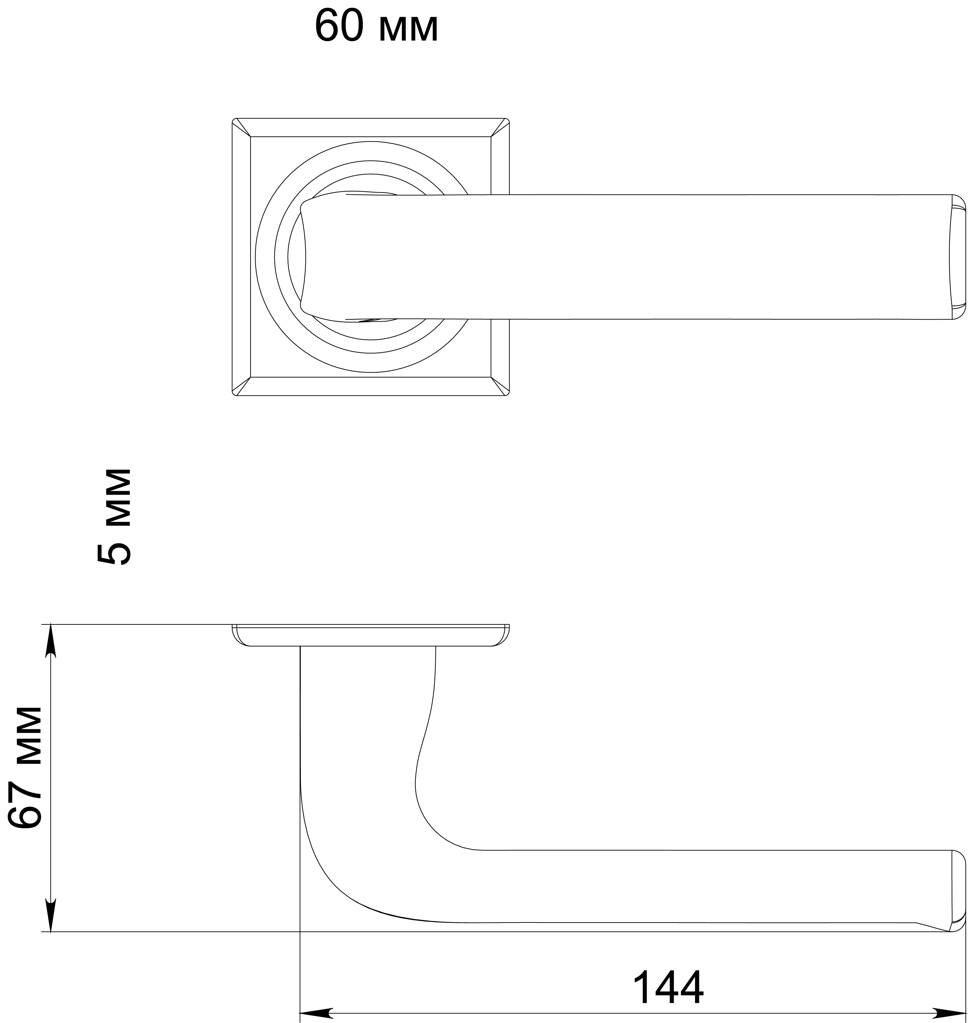 Ручка дверная THE BUS STATION S7 WF на квадратной розетке, цвет Зимняя стужа/Winter Frost фото фурнитура Ульяновск