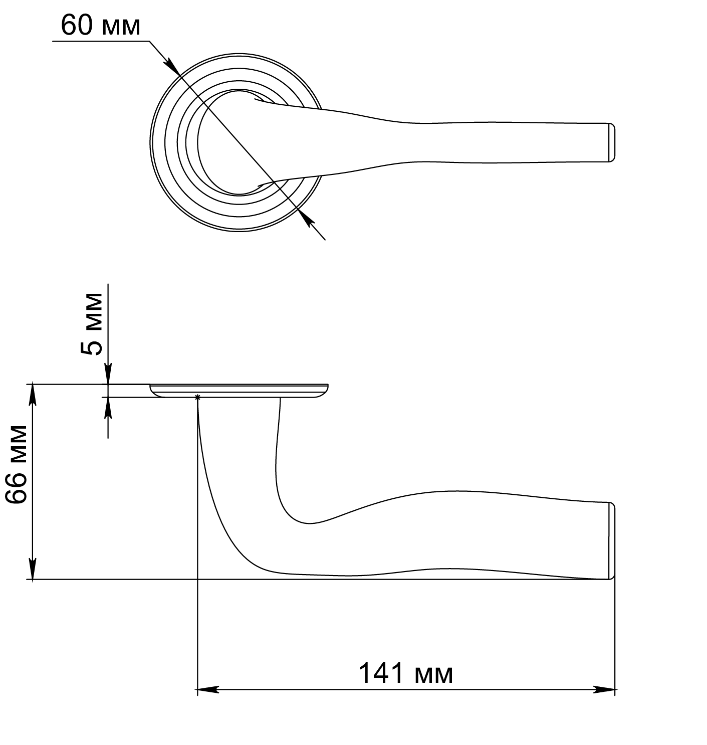 Ручка дверная LVB R7 SMI на круглой розетке, цвет Весенняя дымка/Spring Mist фото фурнитура Ульяновск