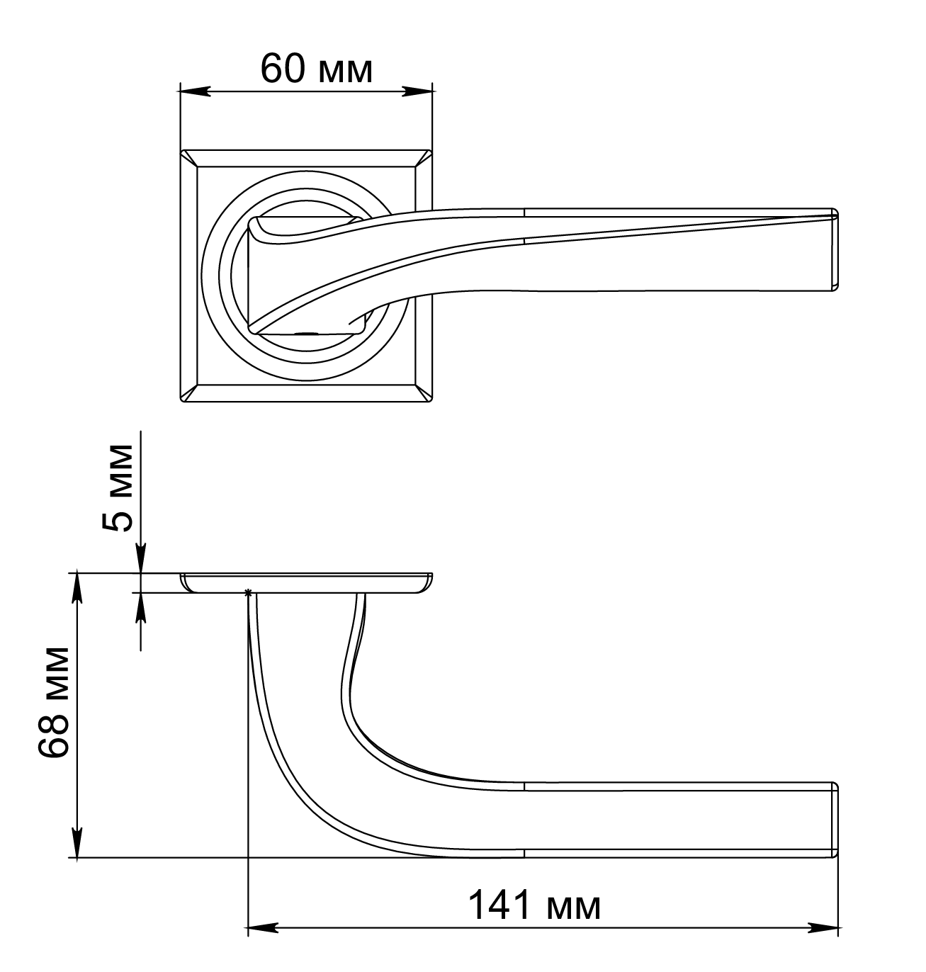 Ручка дверная WD CONCERT HALL S7 WF на квадратной розетке, цвет Зимняя стужа/Winter Frost фото фурнитура Ульяновск