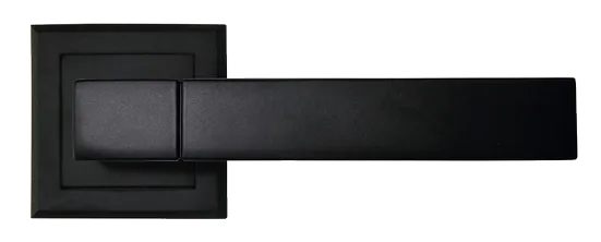 FUKOKU, ручка дверная на квадратной накладке MH-28 BL-S, цвет - черный фото купить в Ульяновске