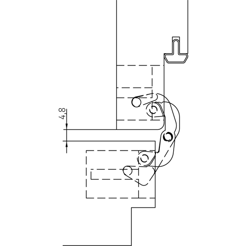HH-19 B, скрытая петля, цвет - черный фото дверная фурнитура Ульяновск