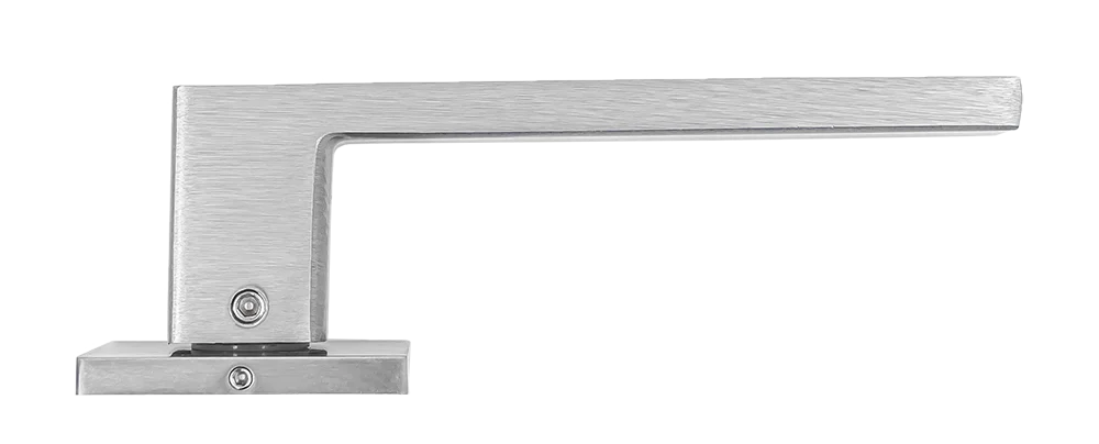 Ручка дверная SULLA  MH-48-S6 SSC/BL на квадратной розетке 6 мм, цвет суперматовый хром / черный, ЦАМ Light фото фурнитура Ульяновск