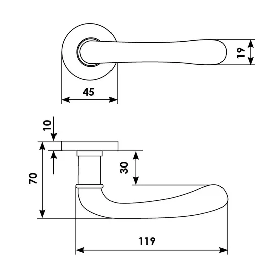 RING R3-E OBR, ручка дверная, цвет - кофе фото купить в Ульяновске