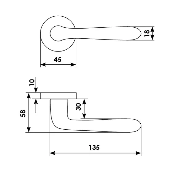 RUBINO R3-E OBR, ручка дверная, цвет - кофе фото купить в Ульяновске